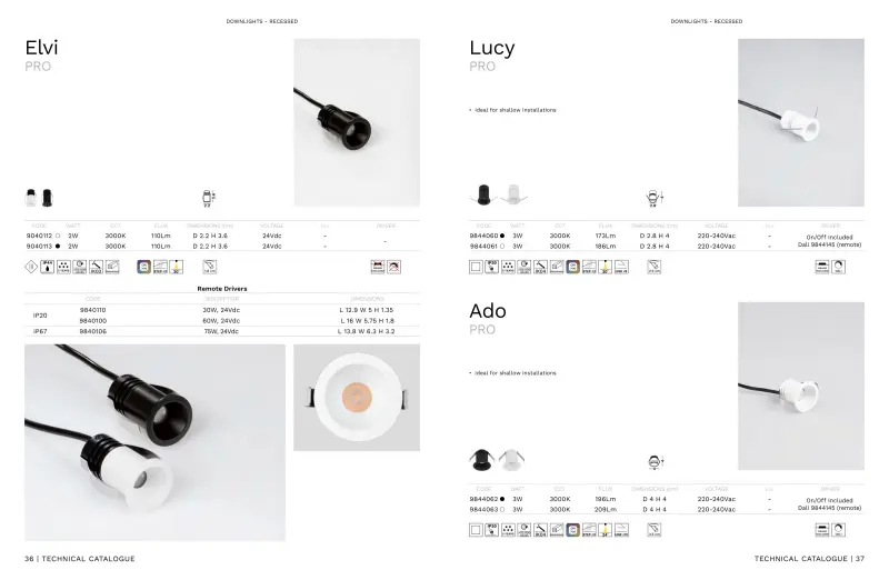 Downlight NOVA LUCE 9844060 LED 3W 173lm 3000K 230V IP20